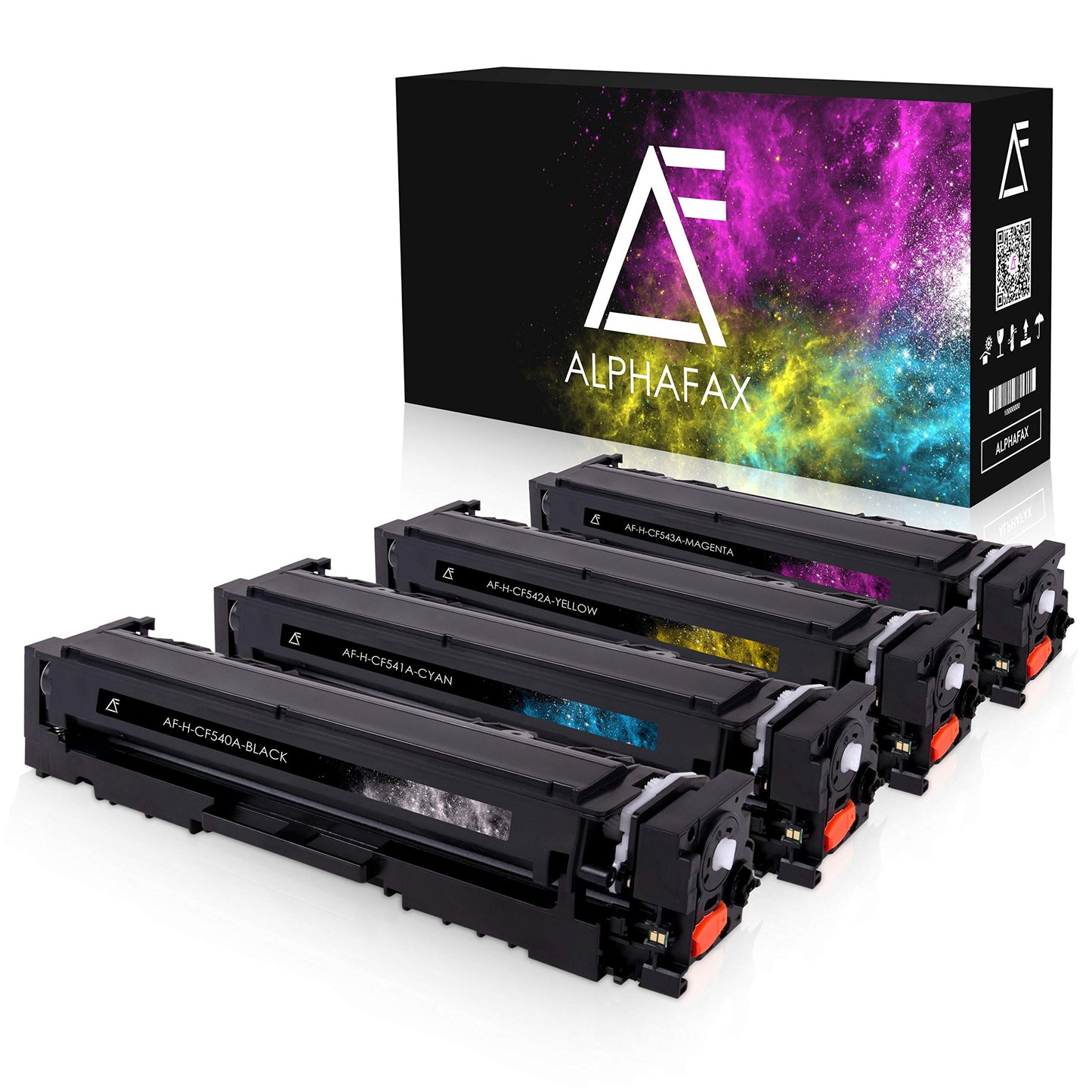 Alphafax 4X Toner replaces HP 203A CF540A CF541A CF542A CF543A Multipack Black Cyan Magenta Yellow.