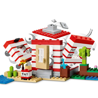 LEGO Minecraft The TNT Jungle House - Gamer toy for kids - Interactive playset with boat, Steve, Creeper, and Zombie minifigures - Gaming gift for girls & boys 8+ years old - 21275