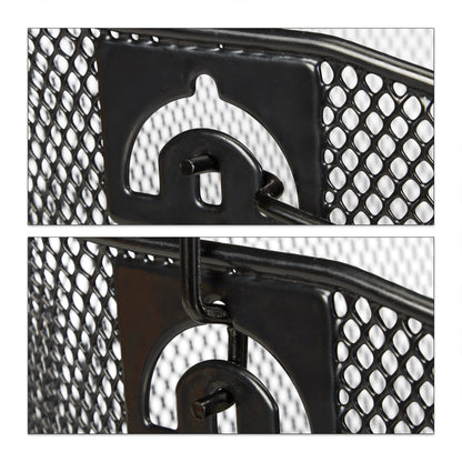 3 x front bike basket, removable, with click system, metal handlebar basket, tightly woven, dimensions 27x34.5x26cm, black