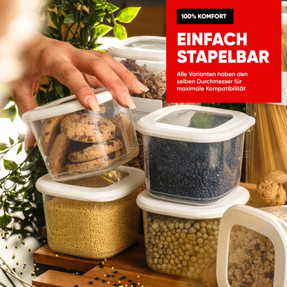 Viware's airtight containers with lids, 6-piece BPA-free storage container set for cereal flour storage kitchen, practical kitchen organizer, food storage containers for freshness.