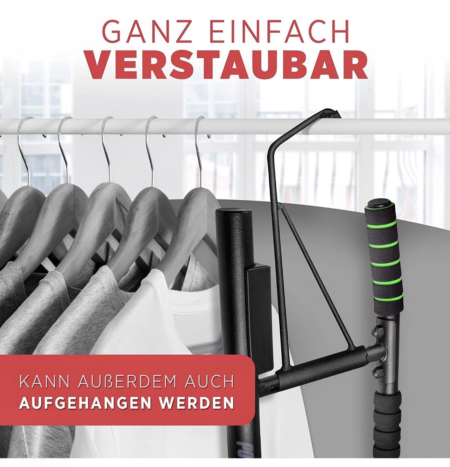 POWERFUL-X Pull-Up Bar Door Frame - versatile fitness bar - no assembly required - Pull-up bar supports up to 200kg - Ideal for beginners & advanced users.