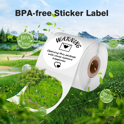 Phomemo 3 rolls multifunctional round label, 50 x 50 mm (1.96" x 1.96"), 140 labels per roll, total of 3 rolls, compatible with Phomemo M110 M200 M120 M220 M221 label printers.