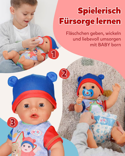 BABY born Jonas - 43cm baby doll - 10 functions including accessories & romper - Works completely without batteries - Suitable for children aged 3 years and up