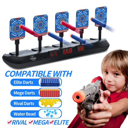 Lehoo Castle Nerf Target, Automatic Electric Target for Nerf Gun, 20 Soft Foam Darts, Gifts for Boys ages 5 6 7 8 9 years.