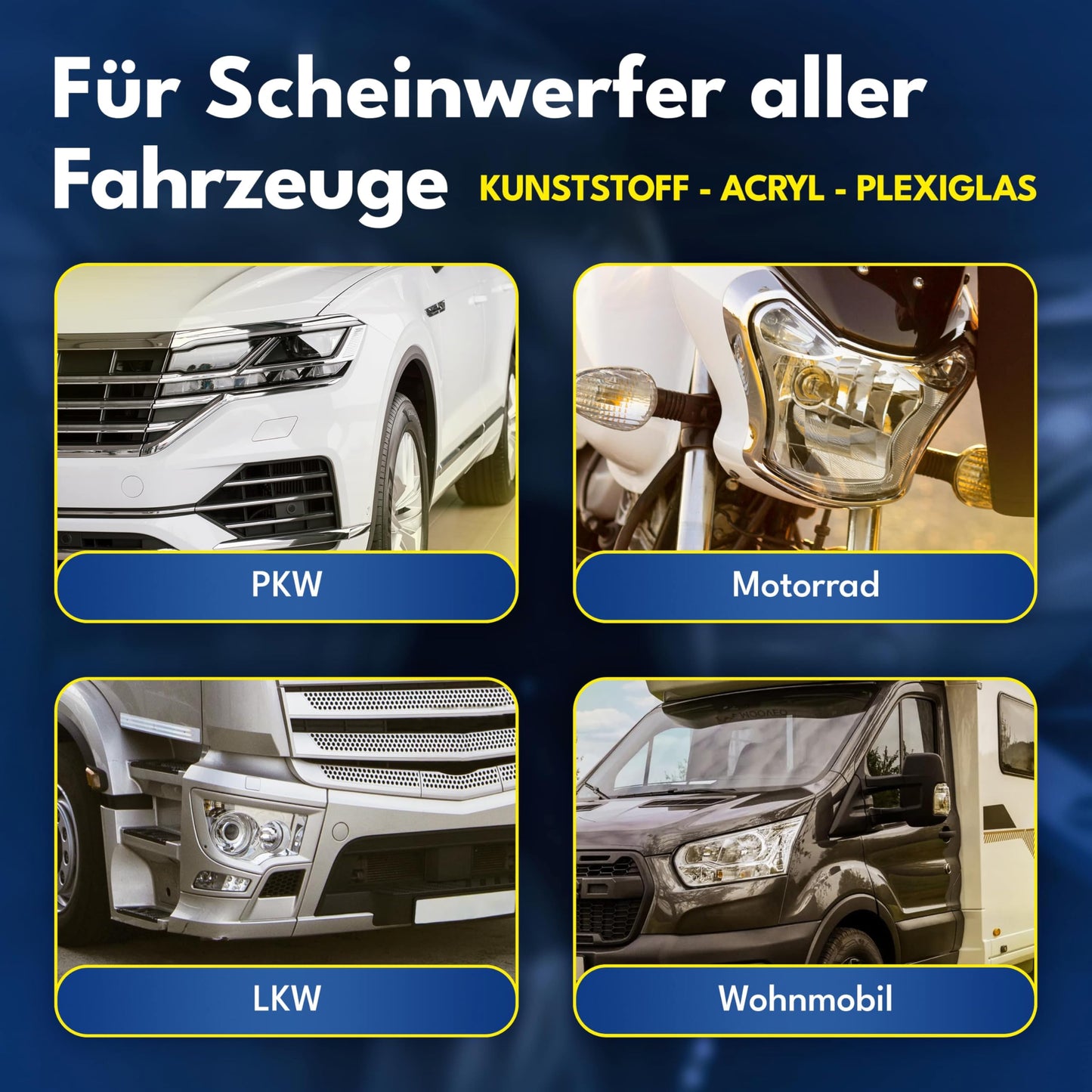 ATG® Headlight Restoration Kit - Universal Car Headlight Polishing Set for dull & hazy headlights - Easy Headlight Restoration - Headlight Repair Kit including microfiber cloths