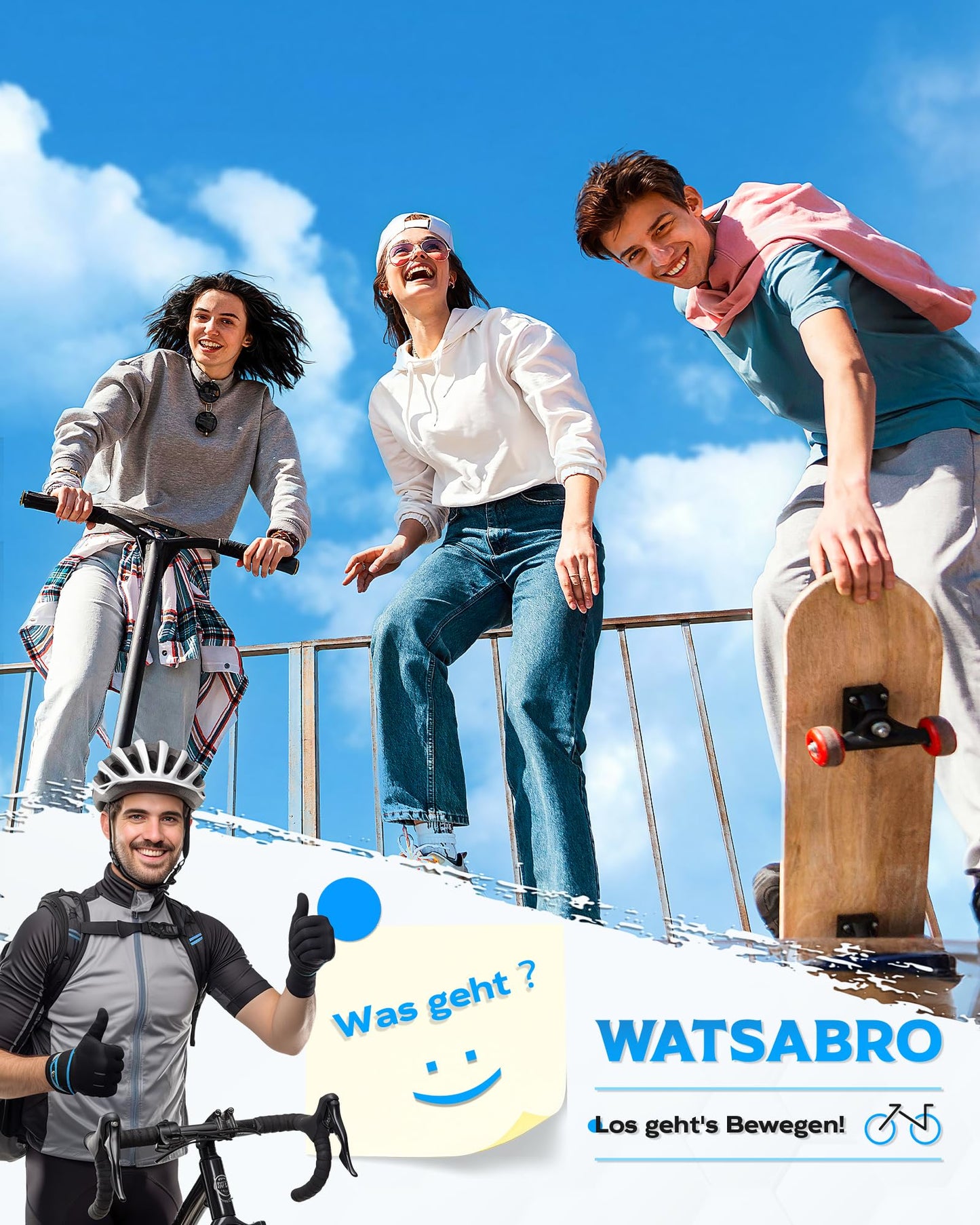 WATSABRO Bike Stand 24-29 Inch Upgrade - Adjustable bike stand, rear stand with more stable & non-slip structure for e-bikes, MTBs, city bikes (45 kg)