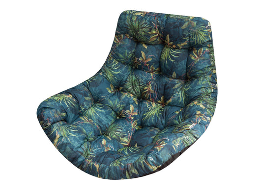 PillowPrim Hanging chair cushion, for polyrattan/rattan hanging swing, cushion, hanging basket, swing basket, back cushion in the color Green Grass.