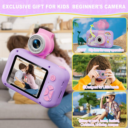 ARNSIEN Children's Camera Toy for 3-12 Year Old Girls/Boys,Christmas Birthday Party Gift for Kids Camera,Video Selfie Digital Camera with 32GB TF Card,X101H