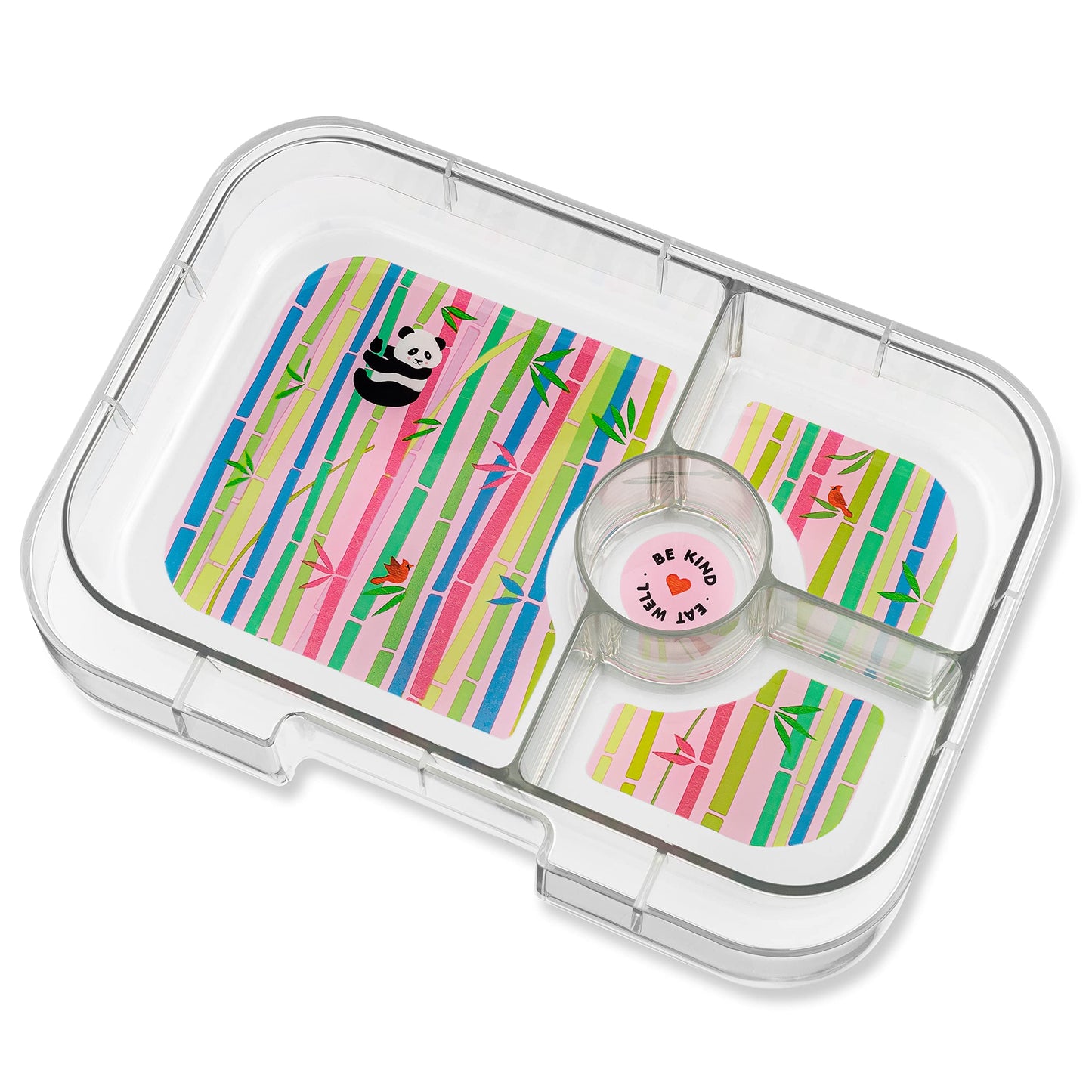 Yumbox Panino M Lunchbox (Panda Power Pink, 4 compartments) - lunchbox with divisions | bento box with partition insert for school and kindergarten kids.