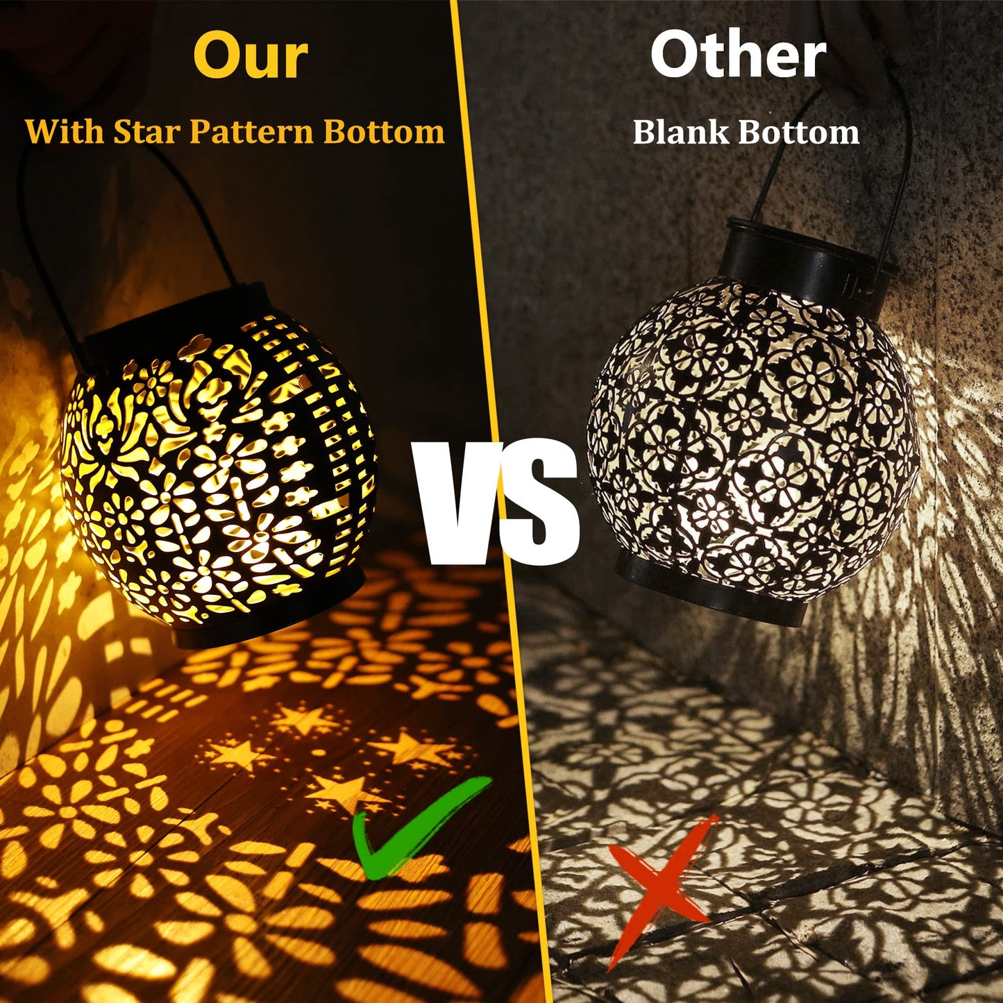 Outdoor solar lantern, BrizLabs 2 pack balcony solar lamp for outdoor garden hanging solar lights waterproof IP65 for garden pathway patio porch lawn yard Christmas warm white