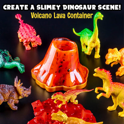 Original Stationery Dinosaur Slime Kit, slime lab set for boys to create glow in the dark slime, butter slime, and dino poop slime, great gifts for kids.