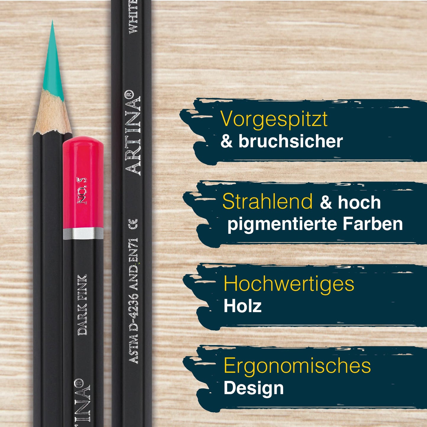 Artina Expertilo XXL Colored Pencil Set 160 Professional - FSC® certified colored pencils break-resistant, highly pigmented, many colorful wooden pencils for artists to draw and paint.