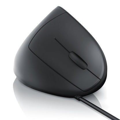 CSL - Optical Mouse - vertical design - ergonomic - prevents mouse arm tennis elbow - gentle on the arm - 5 buttons Black