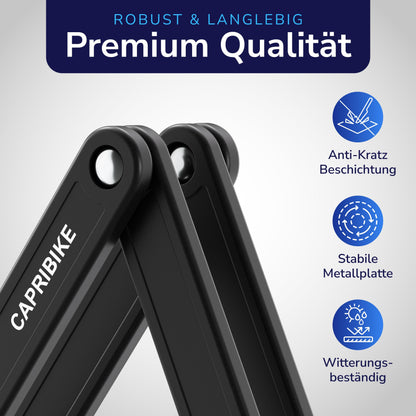 CAPRIBIKE Folding Lock for Bike - High-quality Bike Lock High Security - Compact E Bike Lock - Easy Installation & Security Level 10 - Durable Bike Lock for Ebike with 2 Keys