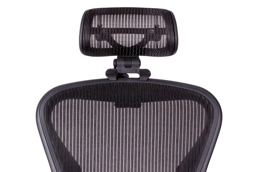The original headrest for the Herman Miller Aeron chair H3 Carbon | Colors and mesh match classic Aeron chair 2016 and earlier models.