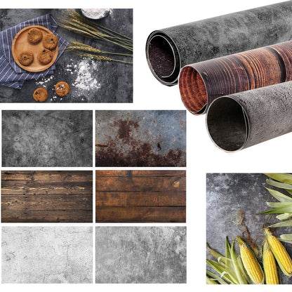 Selens 56x88cm 2 in 1 background 3 pieces food flat lay tabletop photography double-sided backgrounds for gourmet, cosmetics, online shops product photography, lifestyle photos, and more.