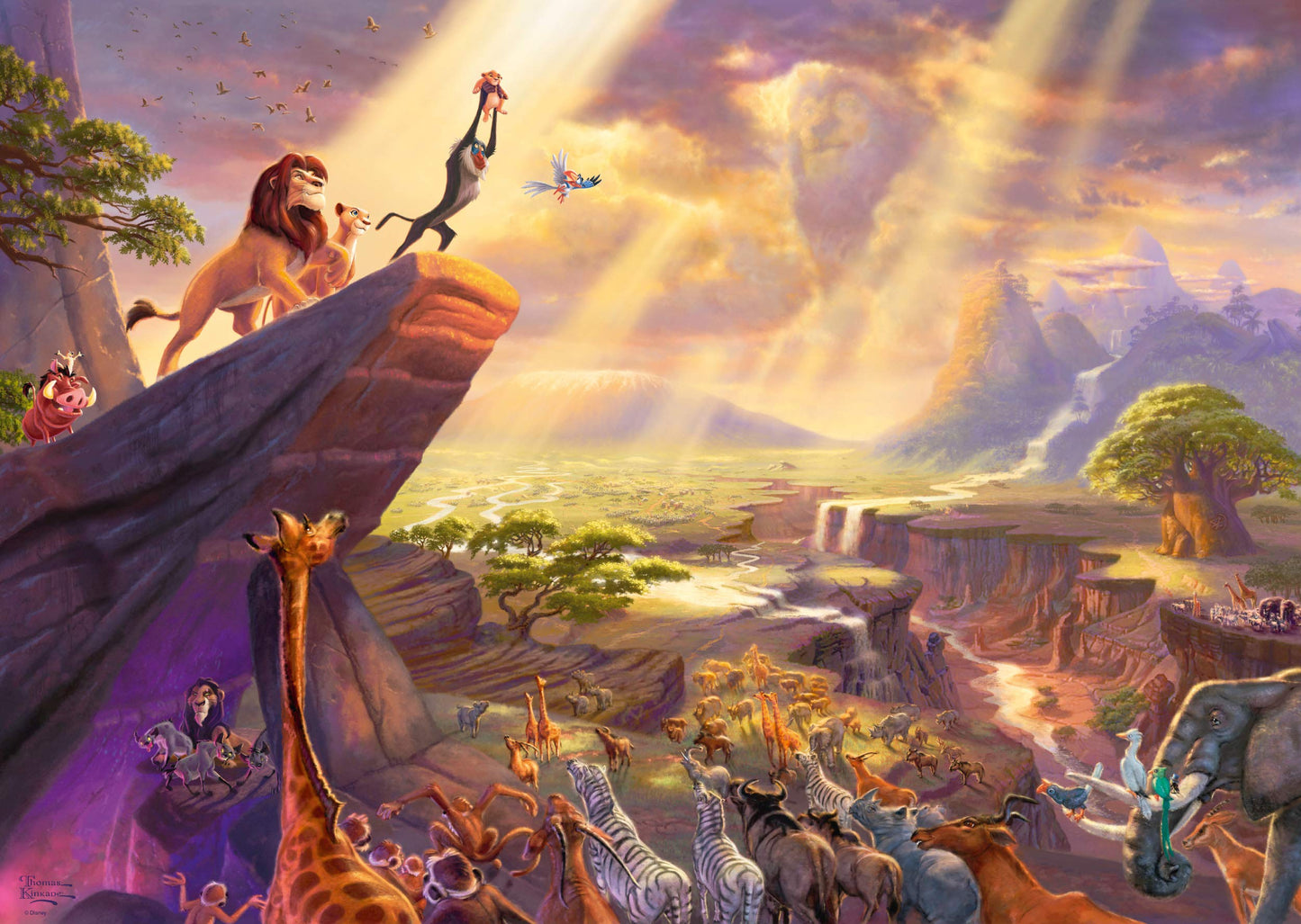 Schmidt Spiele 59673 Thomas Kinkade, Disney, Lion King, 1,000 Piece Puzzle & 59473 Thomas Kinkade 59473-Thomas, Disney Jungle Book, Puzzle, 1,000 Pieces, Colorful