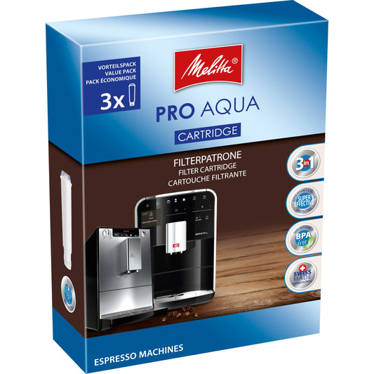 Melitta Filter Cartridges Pro Aqua (3 cartridges) - Scale filter for fully automatic coffee machines, prevent scale buildup & reduce pollutants for the best coffee taste.