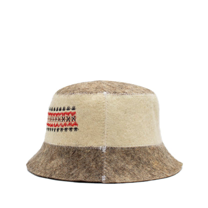 Sauna hat wool embroidered Ukrainian ornament Vyshyvanka - Banya hat for men Sauna cap for women Wool sauna hat for women Finnish