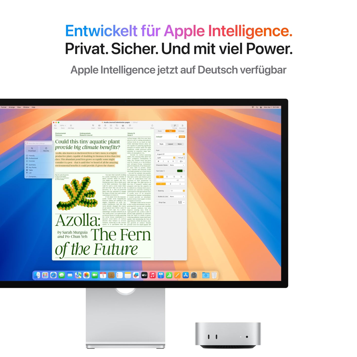 Apple Mac mini desktop computer with M4 chip featuring 10-core CPU and 10-core GPU: 16GB of shared memory, 512GB SSD storage, Gigabit Ethernet. Compatible with iPhone/iPad.