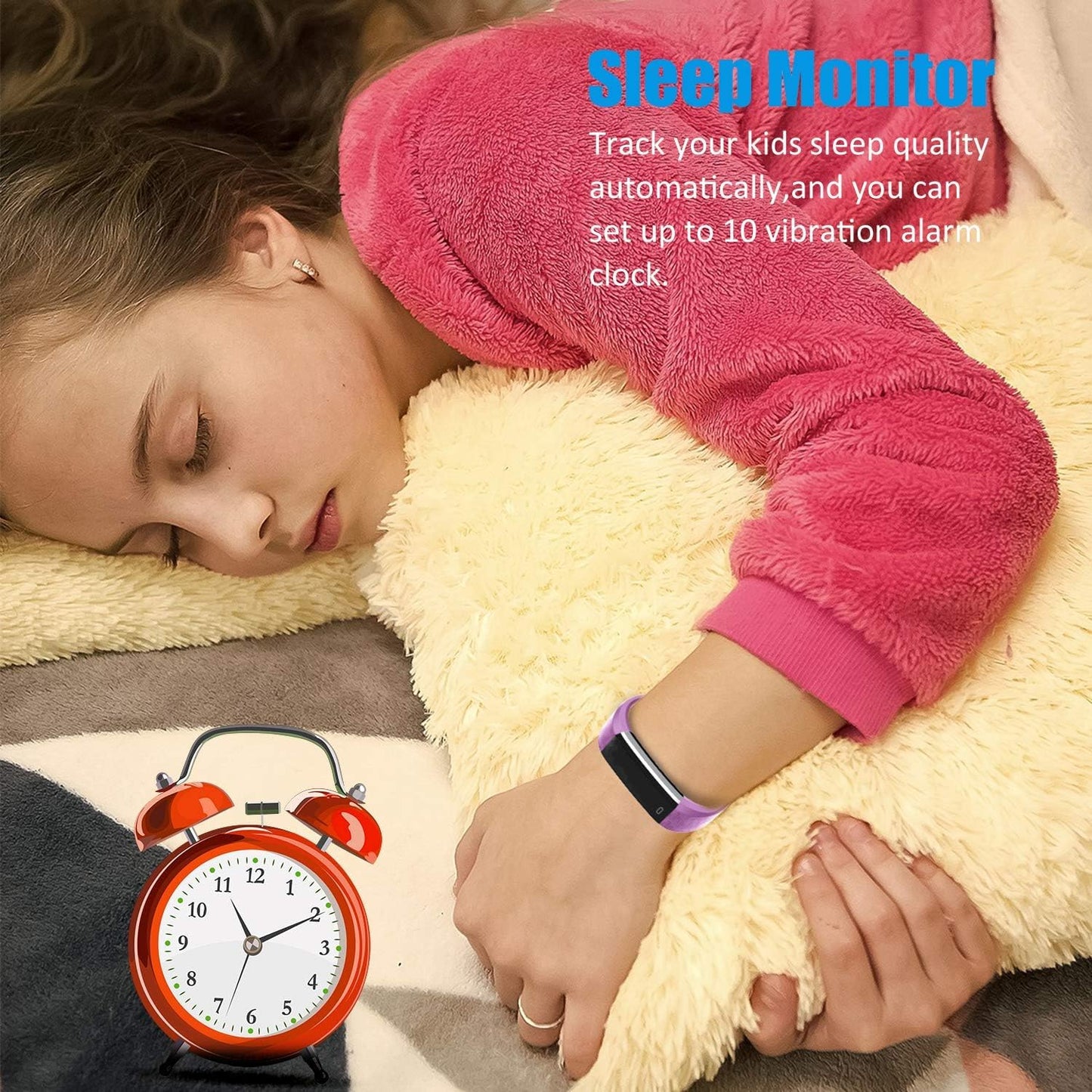 BIGGERFIVE Fitness Tracker Watch for Kids, Pedometer Watch with Calorie Counter and Sleep Monitor, Waterproof Activity Tracker Wrist Watch with Vibration Alarm.