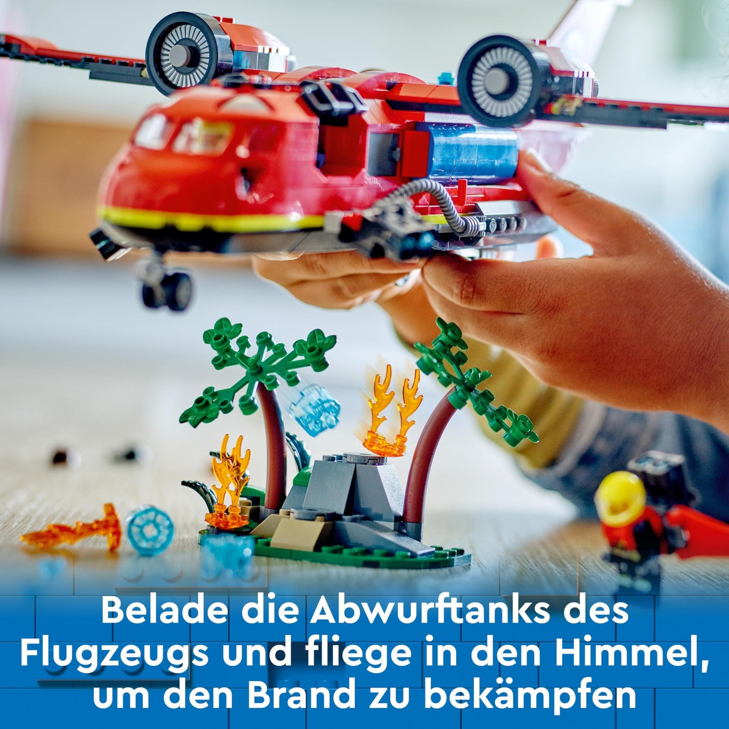 LEGO City Passenger Plane Toy Set & City Firefighting Plane, Fire Department Set with Plane Toys