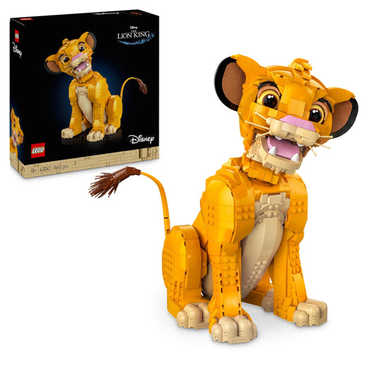 LEGO | Disney Simba, the young Lion King, collectible building toy with creative animal figure, relaxing activity for adults, gift idea for movie fans 43247