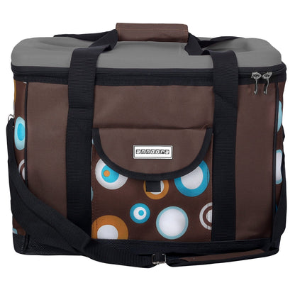 Anndora cooler bag XL brown light blue 40 liters - cooler box insulated bag picnic bag