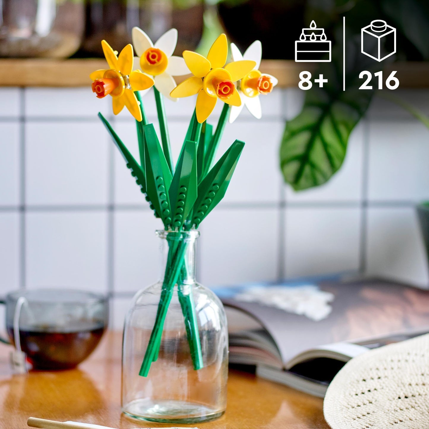 LEGO Creator 3in1 Watering Can with Flowers Set, Kids' Room Decor, Build a Watering Can & 40747 Creator Daffodils, Artificial Flower Set for Kids, Showcase this Bouquet.