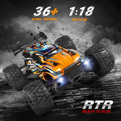 HAIBOXING Remote Control Car 4WD RC Car 1/18 36 km/h All Terrains Offroad Electric Vehicle 2.4 GHz Offroad Monster Truck Buggy with 2 rechargeable batteries for kids and adults.