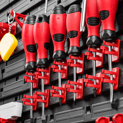 Tool wall storage system - 1152 x 780 mm pegboard with tool holders - Set 55 accessories tool pegboard workshop shelf