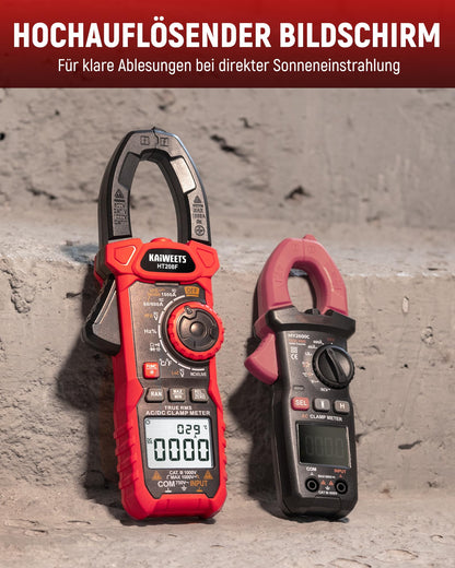 KAIWEETS 1000A AC/DC Current Clamp Meter, 6000 Count Current Measurement Clamp Meter, VFD and LoZ mode, Upgraded Black and White Screen, AC/DC, Resistance, Capacitance, Inrush Current Measurement