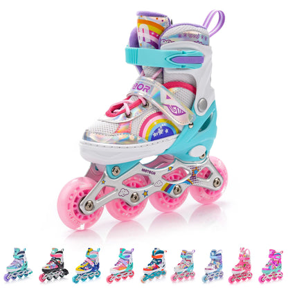 meteor® Inline skates 4in1 children's inline skates roller skates roller blades quad skates carbon children's inline skates adjustable shoe big wheels