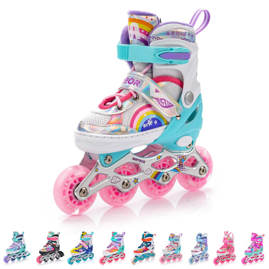 meteor® Inline skates 4in1 children's inline skates roller skates roller blades quad skates carbon children's inline skates adjustable shoe big wheels