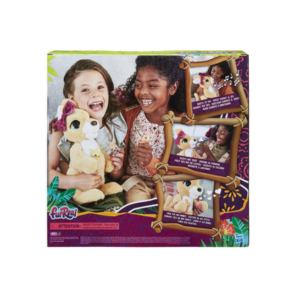 Hasbro Josie, the Kangaroo, interactive plush toy, 70+ sounds and reactions, for ages 4 and up, E6724, Yellow.