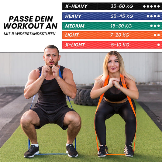 ActiveVikings® Pull-Up Fabric Fitness Bands - Perfect for Muscle Building - Fitness Band Chin-Up Bands Resistance Bands
