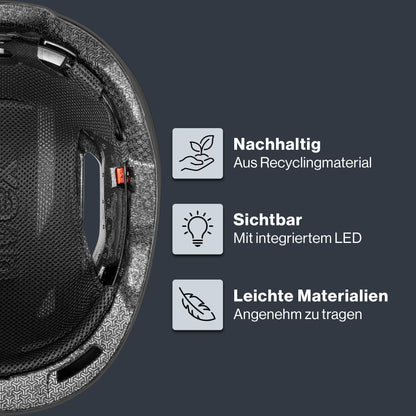 Uvex Urban Planet LED City bike helmet in matte black 58-61cm.