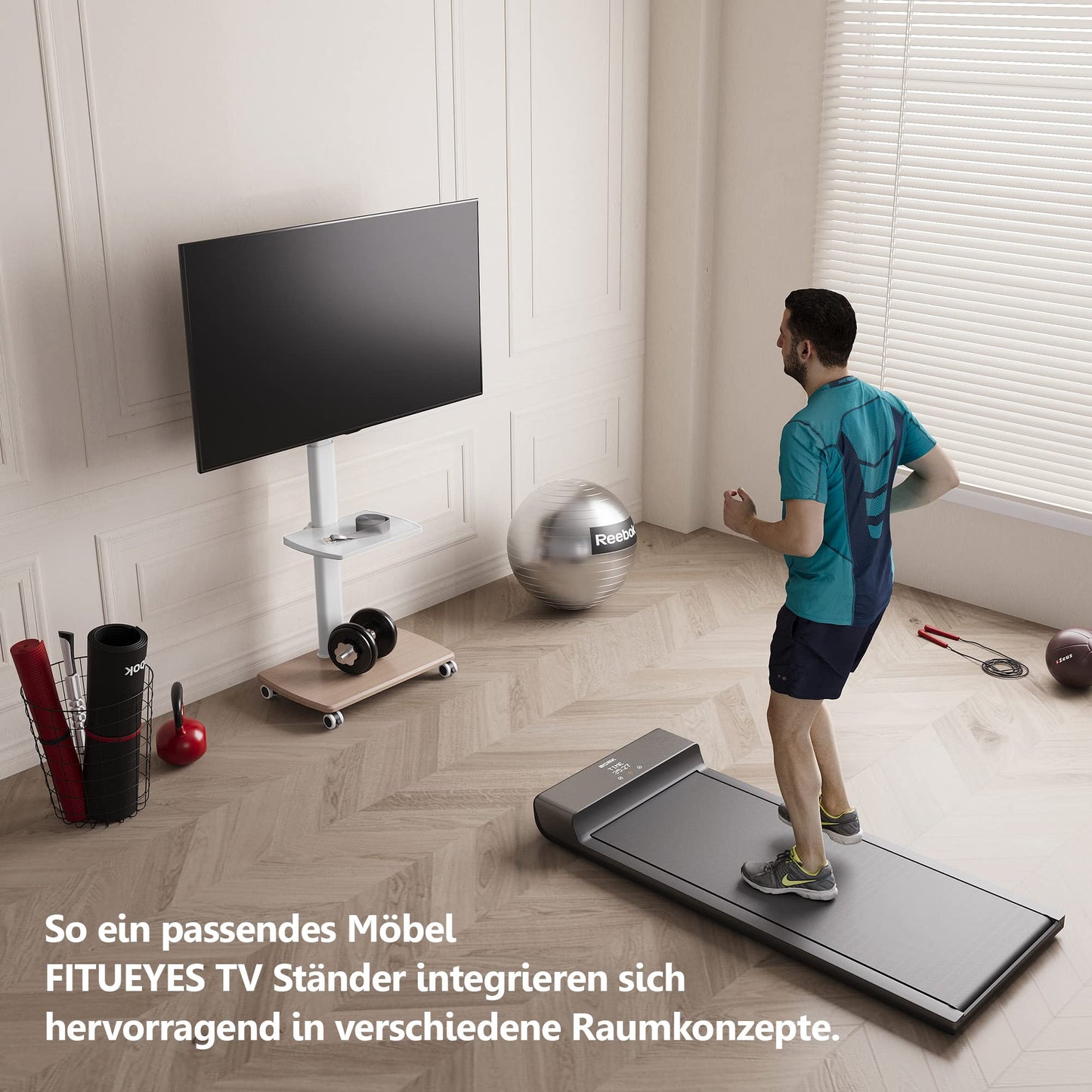 FITUEYES TV floor stand with wooden shelf TV stand base TV stand television stand with wheels height adjustable swivel for 32 to 70 inch flat screen up to 40kg. Max. VESA. 400 * 600.