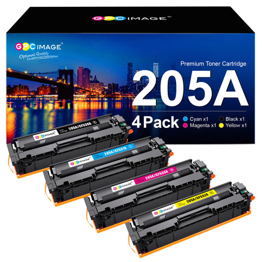 GPC IMAGE 205A Toner Compatible for HP 205A CF531A CF532A CF533A CF530A for HP Color Laserjet Pro MFP M181fw Toner M180n M181n M180nw M180fw M154a M154nw (Black Cyan Yellow Magenta, 4-Pack)