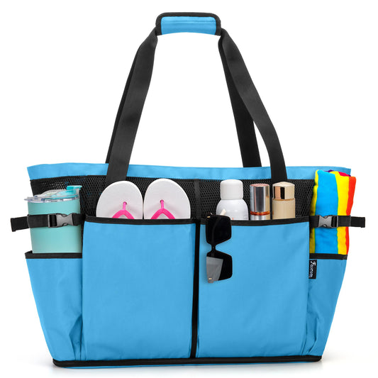 Fasrom Extra Large Mesh Beach Bag, Oversized Beach Tote for Beach Trip (Patent Pending), Blue