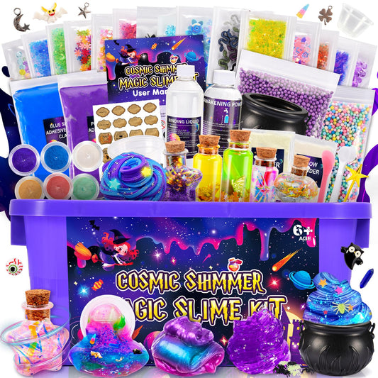 iKidiki slime kit for kids, ages 6-12. Perfect gift for girls and boys. DIY slime making set is a great birthday present idea. Toy suitable for children 6-12 years old.