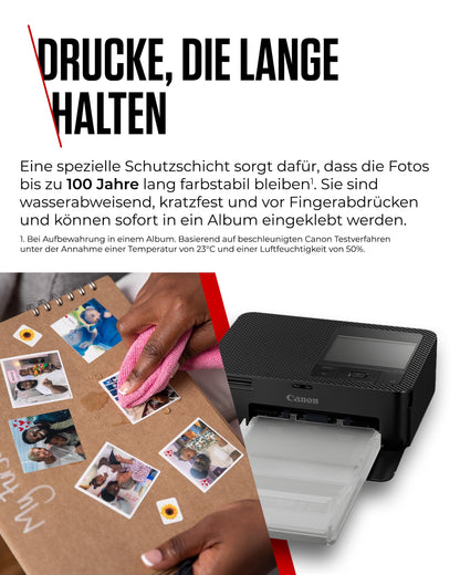 Canon SELPHY CP1500 Compact Photo Printer - Wireless Printing, Durable Photos, USB-C & SD Card Connection - Perfect for Scrapbooks and Photo Albums (Black)
