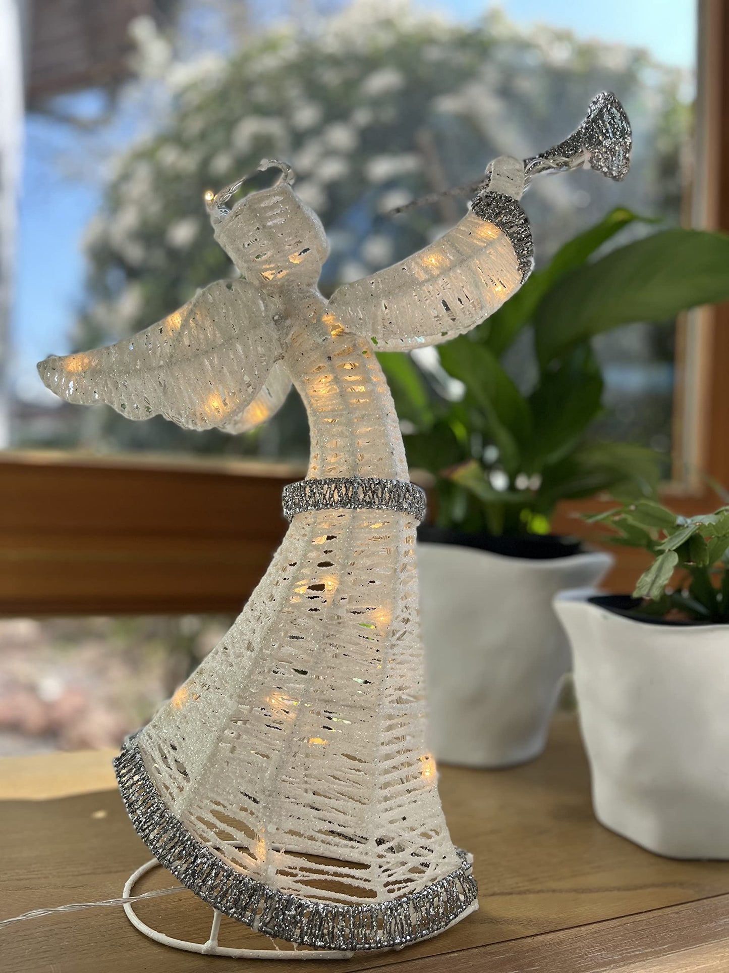 LEDANGEL - Relax Series - LED Angel Small, Decorative Figure, Battery-Powered, with Timer, 50cm, Warm White, Indoor and Outdoor, Decor for Room, Garden, for Table, Windowsill, Fireplace, Christmas Figure, Gift