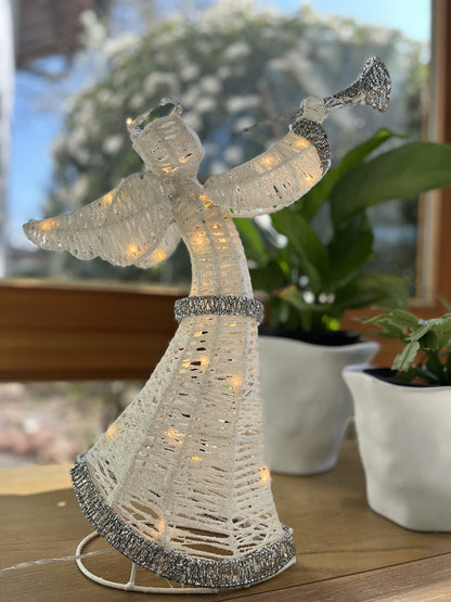LEDANGEL - Relax Series - LED Angel Small, Decorative Figure, Battery-Powered, with Timer, 50cm, Warm White, Indoor and Outdoor, Decor for Room, Garden, for Table, Windowsill, Fireplace, Christmas Figure, Gift