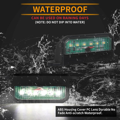 AOHEWEI 2 x LED License Plate Lights Rear License Plate Lights 12~24V Waterproof Perfect For Truck Or Boat