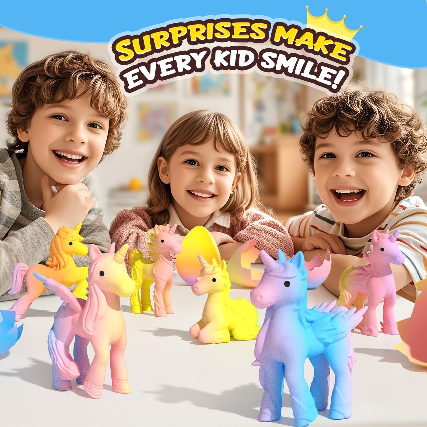 Unicorn Hatches Rainbow Eggs for Kids - 6-Pack Unicorn Gifts for Girls & Boys, Birthday and Easter Gifts for Kids 3 and Up - Girl Gifts for 3 4 5 6 7 8 Years
