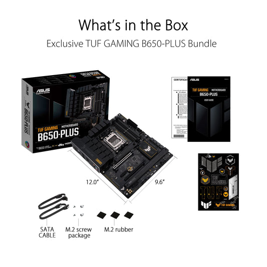 ASUS TUF GAMING B650-PLUS motherboard Socket AMD AM5 (Ryzen 7000, ATX, PCIe 5.0, DDR5 memory, 14 Power Stages, USB 3.2 Gen 2x2 Type-C, 2.5G Ethernet, Aura Sync)