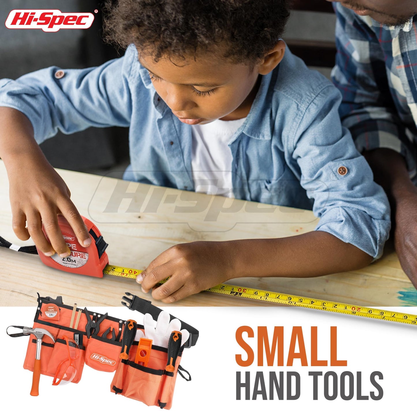 Hi-Spec 16-piece tool set for kids - with tool belt, work gloves, safety goggles, and real tools - perfect gift for little DIY enthusiasts, DIY projects, educational toy for children