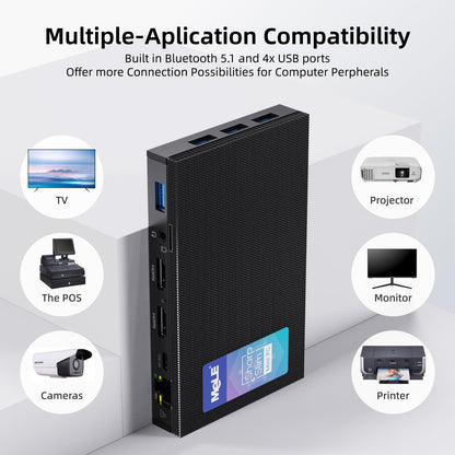 MeLE Quieter3Q Mini PC fanless Celeron N5105 16GB 512GB Micro Desktop Computer w/ Gigabit Ethernet, USB-C PD, WiFi 6, IPXE, 2X HDMI2.0, 4K Dual Display, Vesa-Mount.