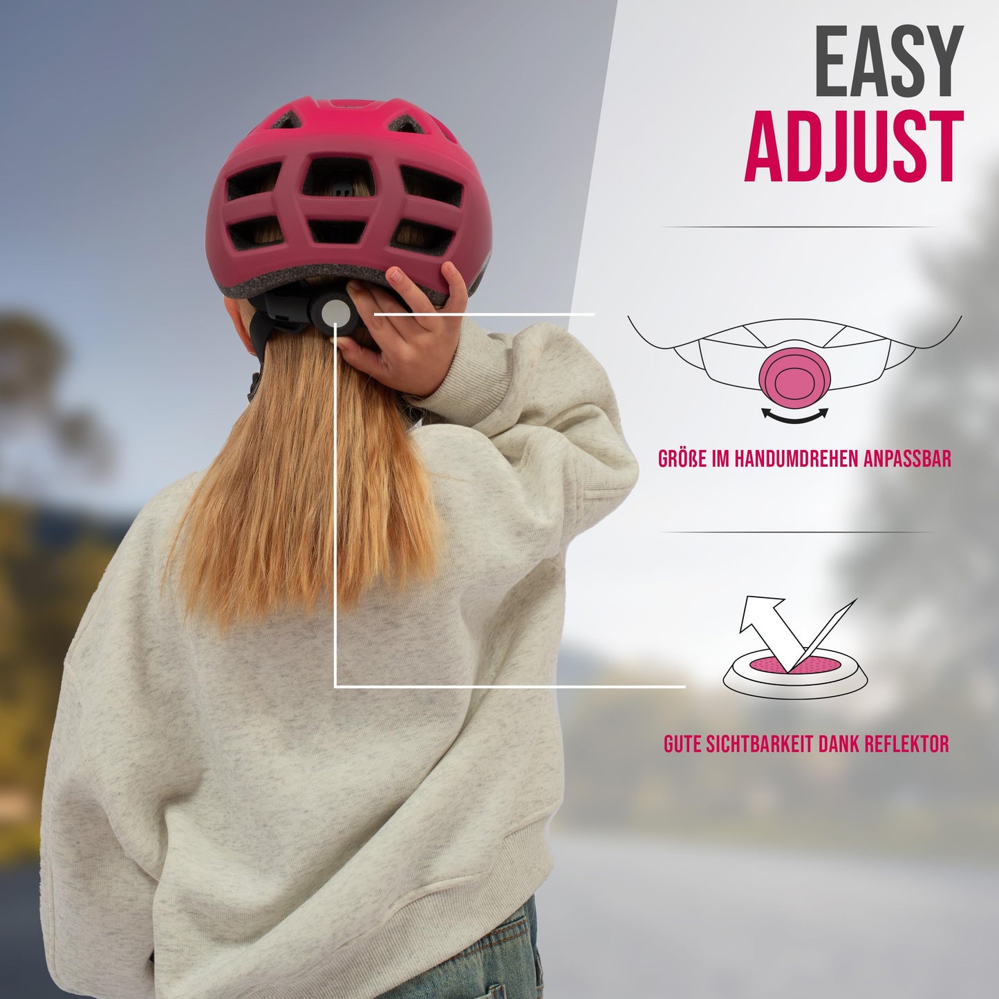 Apollo children's bike helmet, helmet for kids & teens, multi-sport helmet, bike helmet for girls, bike helmet for boys, kids helmet from 3 years, adjustable children's helmet, from size 48, for bike & scooter.